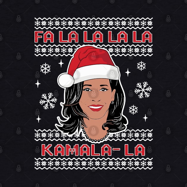 Ugly Christmas Sweater Fa La La Kamala Harris Funny Political Humor by PUFFYP